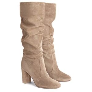 Gianvito Rossi Glen Tall Suede Boot Camel 37.5